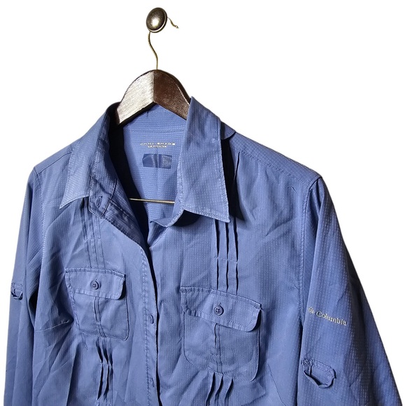 Columbia Women’s Purple Blue Casual Button Down Shirt Blouse - Great Condition - Picture 3 of 6